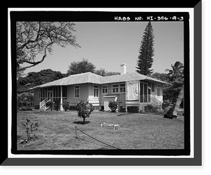 Historic Framed Print, U.S. Naval Base, Pearl Harbor, Naval Housing Area Hospital Point, Junior Officer's Quarters Type, 11-12 First Street, Pearl City, Honolulu County, HI - 3,  17-7/8" x 21-7/8"