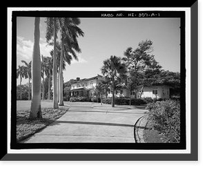 Historic Framed Print, U.S. Naval Base, Pearl Harbor, Naval Housing Area Hale Alii, Commandant's Quarters, 6 Hale Alii Avenue, Pearl City, Honolulu County, HI,  17-7/8" x 21-7/8"
