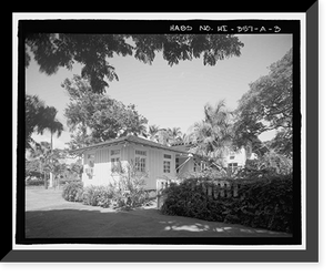 Historic Framed Print, U.S. Naval Base, Pearl Harbor, Naval Housing Area Hale Alii, Commandant's Quarters, 6 Hale Alii Avenue, Pearl City, Honolulu County, HI - 3,  17-7/8" x 21-7/8"