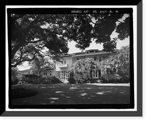 Historic Framed Print, U.S. Naval Base, Pearl Harbor, Naval Housing Area Hale Alii, Commandant's Quarters, 6 Hale Alii Avenue, Pearl City, Honolulu County, HI - 4,  17-7/8" x 21-7/8"