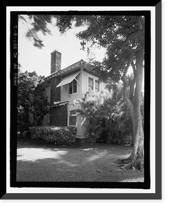 Historic Framed Print, U.S. Naval Base, Pearl Harbor, Naval Housing Area Hale Alii, Officers' Quarters Two Story Type, 1-5, 7-8 Hale Alii Avenue, Pearl City, Honolulu County, HI - 2,  17-7/8" x 21-7/8"