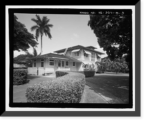 Historic Framed Print, U.S. Naval Base, Pearl Harbor, Naval Housing Area Hale Alii, Officers' Quarters Two Story Type, 1-5, 7-8 Hale Alii Avenue, Pearl City, Honolulu County, HI - 3,  17-7/8" x 21-7/8"