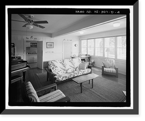 Historic Framed Print, U.S. Naval Base, Pearl Harbor, Naval Housing Area Hale Alii, Officers' Quarters Duplex Type, 1-2 Avenue D, Pearl City, Honolulu County, HI - 4,  17-7/8" x 21-7/8"