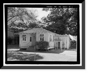 Historic Framed Print, U.S. Naval Base, Pearl Harbor, Naval Housing Area Hale Alii, Shared Outbuilding Type with Carports, Off Eighth Street on either side of Avenue D, Pearl City, Honolulu County, HI,  17-7/8" x 21-7/8"