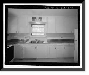 Historic Framed Print, U.S. Naval Base, Pearl Harbor, Naval Housing Area Pearl City Peninsula, House & Garage, 346 Laniwai Avenue, Pearl City, Honolulu County, HI - 7,  17-7/8" x 21-7/8"