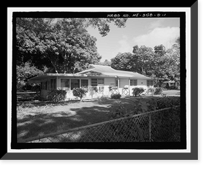 Historic Framed Print, U.S. Naval Base, Pearl Harbor, Naval Housing Area Pearl City Peninsula, Defense Housing Project Type 47, 310 & 318 Laniwai Avenues, Pearl City, Honolulu County, HI,  17-7/8" x 21-7/8"