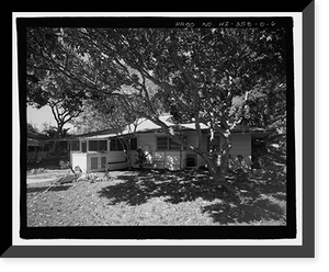 Historic Framed Print, U.S. Naval Base, Pearl Harbor, Naval Housing Area Pearl City Peninsula, Defense Housing Project Type 47, 310 & 318 Laniwai Avenues, Pearl City, Honolulu County, HI - 6,  17-7/8" x 21-7/8"