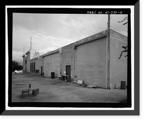 Historic Framed Print, U.S. Naval Base, Pearl Harbor, Engine Test Building, Southeast of Wasp Boulevard, Pearl City, Honolulu County, HI - 4,  17-7/8" x 21-7/8"