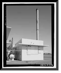 Historic Framed Print, U.S. Naval Base, Pearl Harbor, Boiler House, Hancock Avenue near intersection with Saratoga Boulevard, Pearl City, Honolulu County, HI - 2,  17-7/8" x 21-7/8"