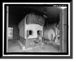 Historic Framed Print, U.S. Naval Base, Pearl Harbor, Boiler House, Hancock Avenue near intersection with Saratoga Boulevard, Pearl City, Honolulu County, HI - 3,  17-7/8" x 21-7/8"