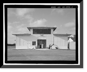 Historic Framed Print, U.S. Naval Base, Pearl Harbor, Bombsight & Torpedo Storehouse & Workshop, Southwest of Gannet Street, Pearl City, Honolulu County, HI,  17-7/8" x 21-7/8"