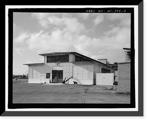 Historic Framed Print, U.S. Naval Base, Pearl Harbor, Bombsight & Torpedo Storehouse & Workshop, Southwest of Gannet Street, Pearl City, Honolulu County, HI - 4,  17-7/8" x 21-7/8"