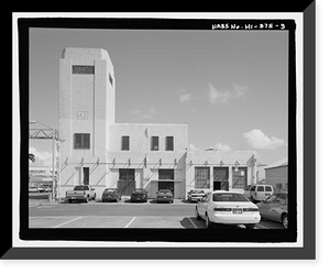 Historic Framed Print, U.S. Naval Base, Pearl Harbor, Fire Station, Liscome Bay Street near Hornet Avenue, Pearl City, Honolulu County, HI - 3,  17-7/8" x 21-7/8"