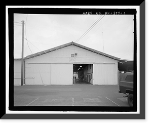 Historic Framed Print, U.S. Naval Base, Pearl Harbor, Section Base Storehouse, Bishop Point, between Fort Kamehameha Road & Quaywall, Pearl City, Honolulu County, HI,  17-7/8" x 21-7/8"