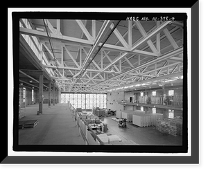 Historic Framed Print, U.S. Naval Base, Pearl Harbor, Aircraft Storehouse, Lexington Boulevard, Liscombe Bay Street & St. Lo Avenue, Pearl City, Honolulu County, HI - 4,  17-7/8" x 21-7/8"