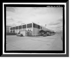 Historic Framed Print, U.S. Naval Base, Pearl Harbor, Storehouse, Liscome Bay Street betweeen Gannet Street & Lexington Boulevard, Pearl City, Honolulu County, HI,  17-7/8" x 21-7/8"