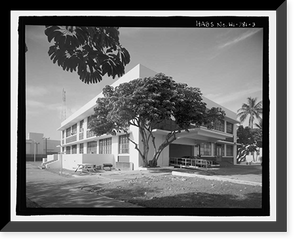 Historic Framed Print, U.S. Naval Base, Pearl Harbor, Fleet Air Base Dispensary, Hornet Avenue between Essex & Enterprise Streets, Pearl City, Honolulu County, HI - 3,  17-7/8" x 21-7/8"