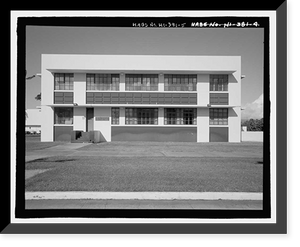 Historic Framed Print, U.S. Naval Base, Pearl Harbor, Fleet Air Base Dispensary, Hornet Avenue between Essex & Enterprise Streets, Pearl City, Honolulu County, HI - 5,  17-7/8" x 21-7/8"