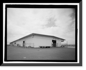 Historic Framed Print, U.S. Naval Base, Pearl Harbor, Waterfront Transit Shed, Corner of Gaffney Street & Astoria Avenue along Wharf K11, Pearl City, Honolulu County, HI,  17-7/8" x 21-7/8"