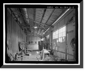 Historic Framed Print, Ewa Plantation Company Industrial Center, Shop & Foundry, Honouliuli Plain, near intersection of Renton Road & Park Row, Ewa, Honolulu County, HI - 5,  17-7/8" x 21-7/8"