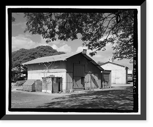 Historic Framed Print, Ewa Plantation Company Industrial Center, Building Covering Cane Car Repair Pit, Honouliuli Plain, near intersection of Renton Road & Park Row, Ewa, Honolulu County, HI,  17-7/8" x 21-7/8"