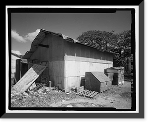 Historic Framed Print, Ewa Plantation Company Industrial Center, Building Covering Cane Car Repair Pit, Honouliuli Plain, near intersection of Renton Road & Park Row, Ewa, Honolulu County, HI - 3,  17-7/8" x 21-7/8"