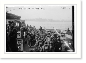 Antique Maritime - Aviators on Cunard Pier - Vintage Wall Art Gift