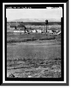 Historic Framed Print, Southern Ute Boarding School, Boy's Dormitory, Ouray & Capote Drives, Ignacio, La Plata County, CO,  17-7/8" x 21-7/8"