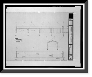 Historic Framed Print, Sainsevain Property, Cobblestone Garages, 14804 Summit Avenue, Fontana, San Bernardino County, CA - 2,  17-7/8" x 21-7/8"