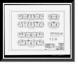 Historic Framed Print, Clark Howell Homes, Building 12-B, 516 Lovejoy Street, Atlanta, Fulton County, GA,  17-7/8" x 21-7/8"
