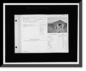 Historic Framed Print, Fort Huachuca, Cavalry Stable, Clarkson Road, Sierra Vista vicinity, Cochise County, AZ - 17,  17-7/8" x 21-7/8"