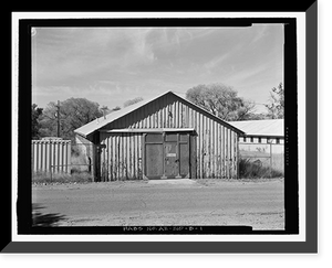 Historic Framed Print, Fort Huachuca, Cavalry Stable, Clarkson Road, Sierra Vista vicinity, Cochise County, AZ - 18,  17-7/8" x 21-7/8"