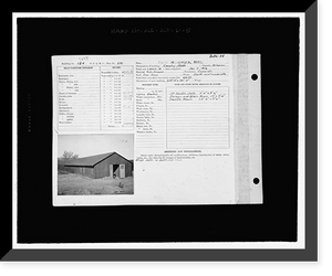 Historic Framed Print, Fort Huachuca, Cavalry Stable, Clarkson Road, Sierra Vista vicinity, Cochise County, AZ - 32,  17-7/8" x 21-7/8"