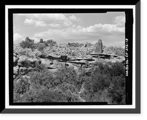 Historic Framed Print, Cannonball Pueblo, Cortez vicinity, Montezuma County, CO - 13,  17-7/8" x 21-7/8"