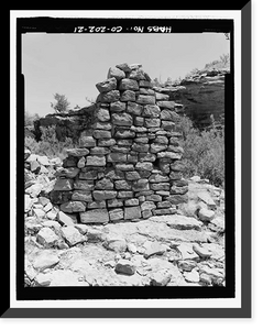 Historic Framed Print, Cannonball Pueblo, Cortez vicinity, Montezuma County, CO - 21,  17-7/8" x 21-7/8"