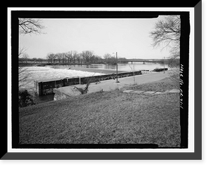 Historic Framed Print, Upper White River Lock & Dam Nos. 1, 2, & 3, Spanning White River, Batesville, Independence County, AR,  17-7/8" x 21-7/8"