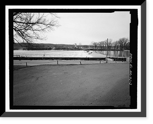 Historic Framed Print, Upper White River Lock & Dam Nos. 1, 2, & 3, Spanning White River, Batesville, Independence County, AR - 3,  17-7/8" x 21-7/8"