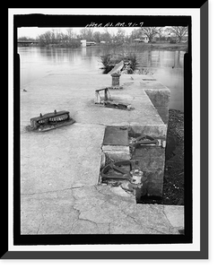 Historic Framed Print, Upper White River Lock & Dam Nos. 1, 2, & 3, Spanning White River, Batesville, Independence County, AR - 7,  17-7/8" x 21-7/8"