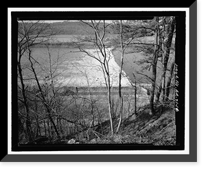 Historic Framed Print, Upper White River Lock & Dam Nos. 1, 2, & 3, Spanning White River, Batesville, Independence County, AR - 16,  17-7/8" x 21-7/8"