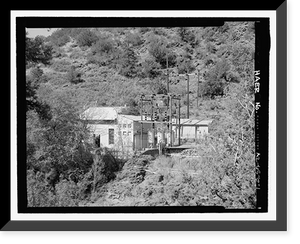 Historic Framed Print, Childs-Irving Hydroelectric Project, Irving System, Irving Powerhouse, Forest Service Road 708/502, Camp Verde vicinity, Yavapai County, AZ,  17-7/8" x 21-7/8"
