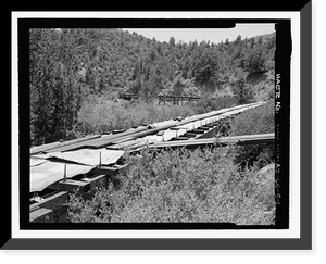 Historic Framed Print, Childs-Irving Hydroelectric Project, Childs System, Steel Flume on Trestles, Forest Service Road 708/502, Camp Verde vicinity, Yavapai County, AZ,  17-7/8" x 21-7/8"