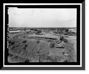 Historic Framed Print, Southern Pacific Railroad Water Settling Reservoir, Yuma Crossing, south bank of Colorado River at foo, Yuma, Yuma County, AZ - 2,  17-7/8" x 21-7/8"