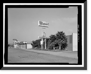 Historic Framed Print, Holiday Bowl, 3730 Crenshaw Boulevard, Los Angeles, Los Angeles County, CA,  17-7/8" x 21-7/8"