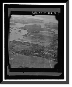 Historic Framed Print, U.S. Naval Base, Pearl Harbor, Waipio Peninsula, Waipo Peninsula, Pearl Harbor, Honolulu County, HI - 4,  17-7/8" x 21-7/8"