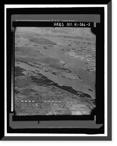 Historic Framed Print, U.S. Naval Base, Pearl Harbor, Waipio Peninsula, Waipo Peninsula, Pearl Harbor, Honolulu County, HI - 5,  17-7/8" x 21-7/8"