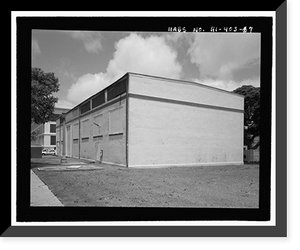 Historic Framed Print, U.S. Naval Base, Pearl Harbor, Gymnasium & Theater, Neville Way, Pearl Harbor, Honolulu County, HI - 7,  17-7/8" x 21-7/8"