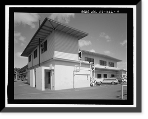 Historic Framed Print, U.S. Naval Base, Pearl Harbor, Combat Intelligence Center, Makalapa Drive in Makalapa Administration Area, Pearl Harbor, Honolulu County, HI - 4,  17-7/8" x 21-7/8"