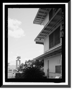 Historic Framed Print, U.S. Naval Base, Pearl Harbor, Joint Intelligence Center, Makalapa Drive in Makalapa Administration Area, Pearl Harbor, Honolulu County, HI - 4,  17-7/8" x 21-7/8"