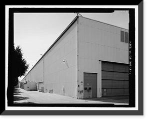 Historic Framed Print, Douglas Aircraft Company Long Beach Plant, Final Aircraft Assembly Building, 3855 Lakewood Boulevard, Long Beach, Los Angeles County, CA,  17-7/8" x 21-7/8"