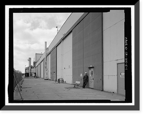 Historic Framed Print, Douglas Aircraft Company Long Beach Plant, Aircraft Parts Receiving & Storage Building, 3855 Lakewood Boulevard, Long Beach, Los Angeles County, CA,  17-7/8" x 21-7/8"